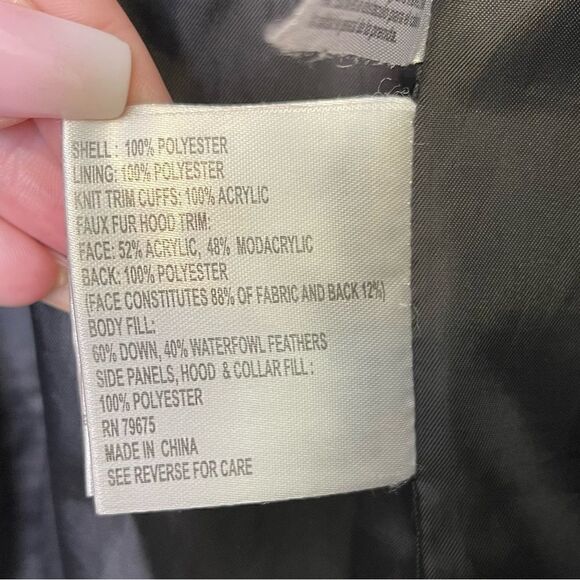 Michael Kors Long Puffer Faux Fur Hooded Jacket L - Picture 5 of 6